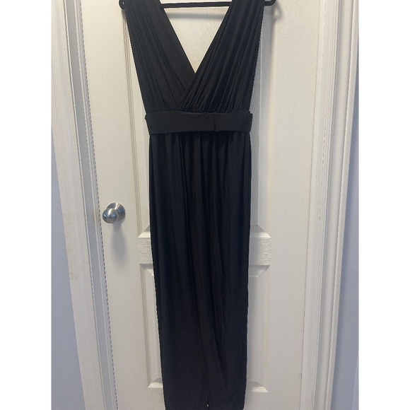 Boohoo Petite Black Plunge Drape Maxi Dress - Picture 3 of 6